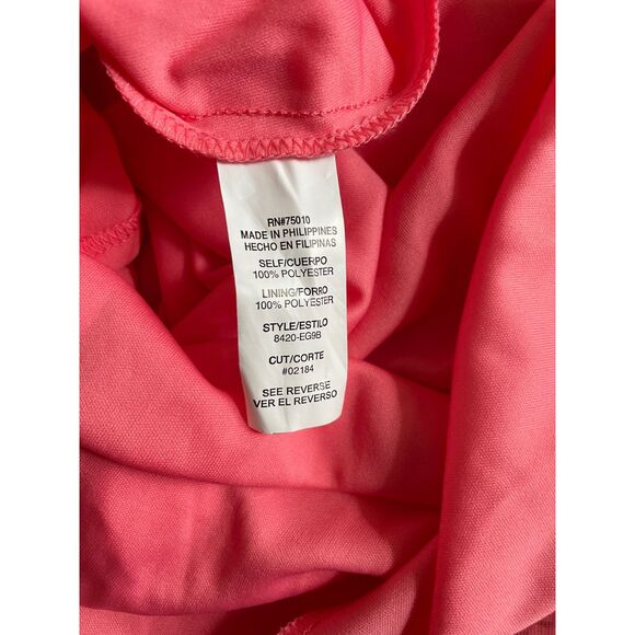 Jodi Kristopher Women Strapless Pleated Gown Coral pink Beaded Empire Waist Prom - Picture 6 of 8